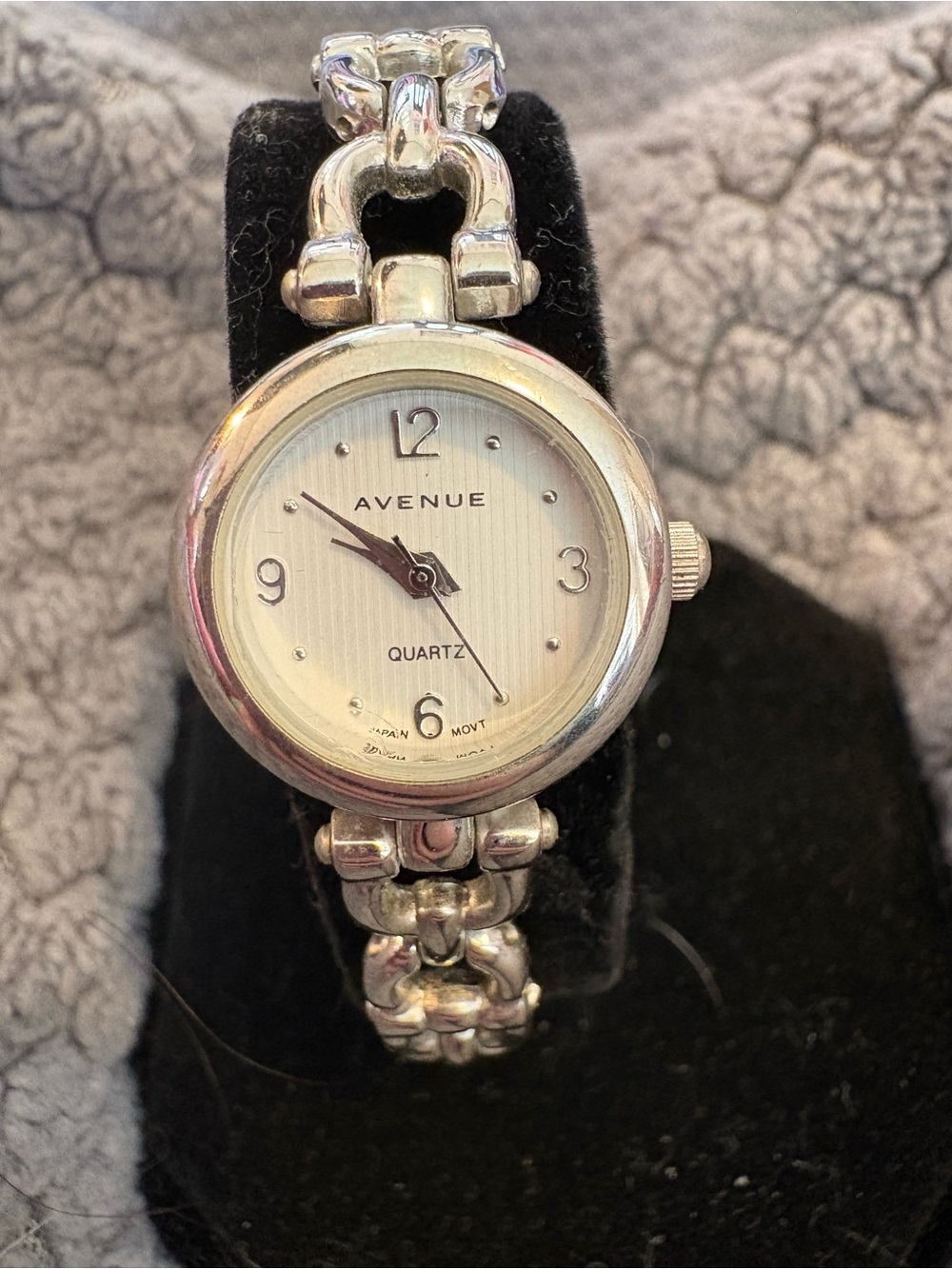 Avenue Silver Tone Quartz Bracelet Watch | Round Face, Chunky Links